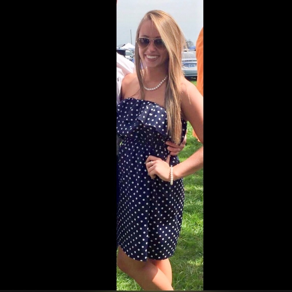 Navy Polka Dots Dress
